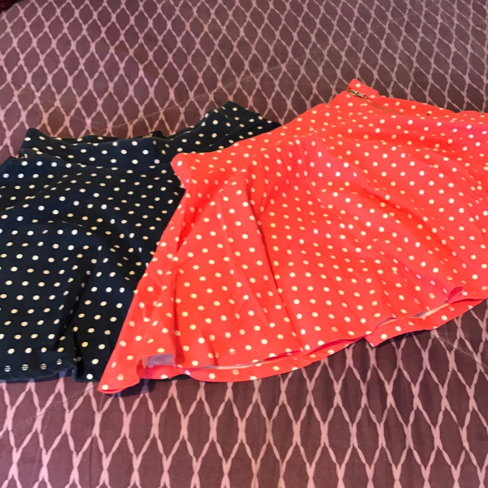 Two for one polka dotted skater skirt